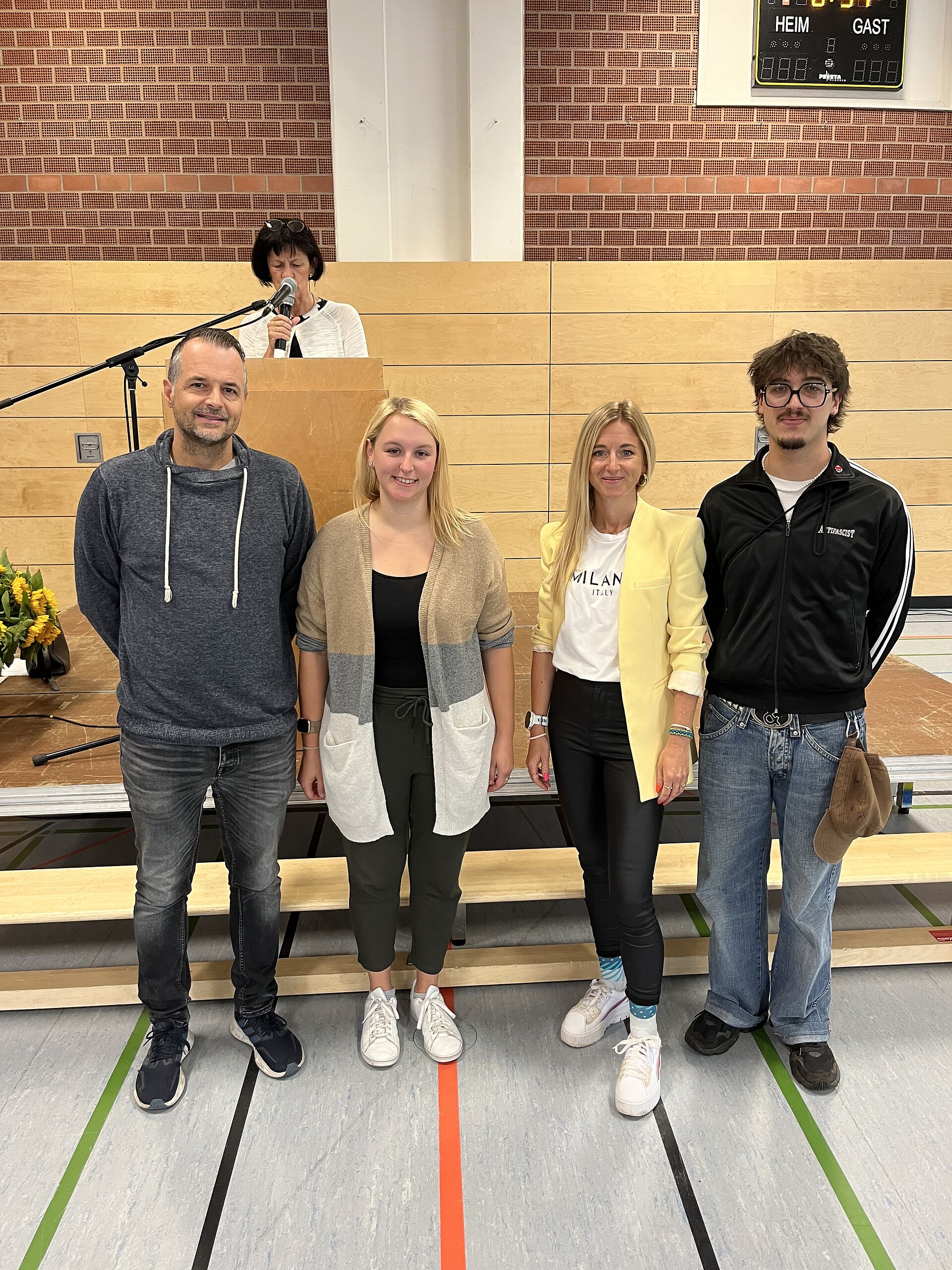 Unsere Verbindungslehrkräfte 2025-2027: Herr Brunner, Frau Büchler, Frau Gruber und Herr Staufer (von links)