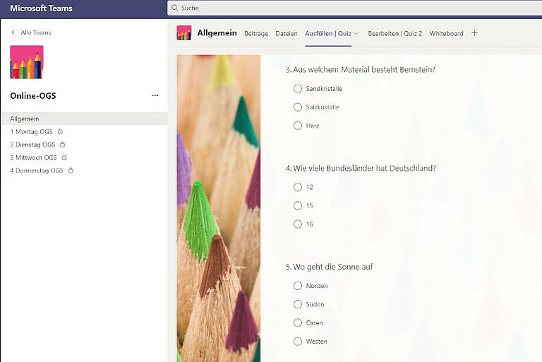 Online Quiz für die Schüler*innen der OGS Online Quiz für die Schüler*innen der OGS