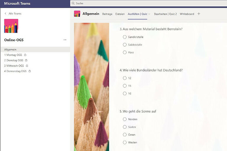 Online Quiz für die Schüler*innen der OGS