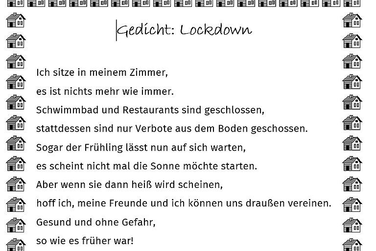 Gedicht Lockdown Gedicht Lockdown