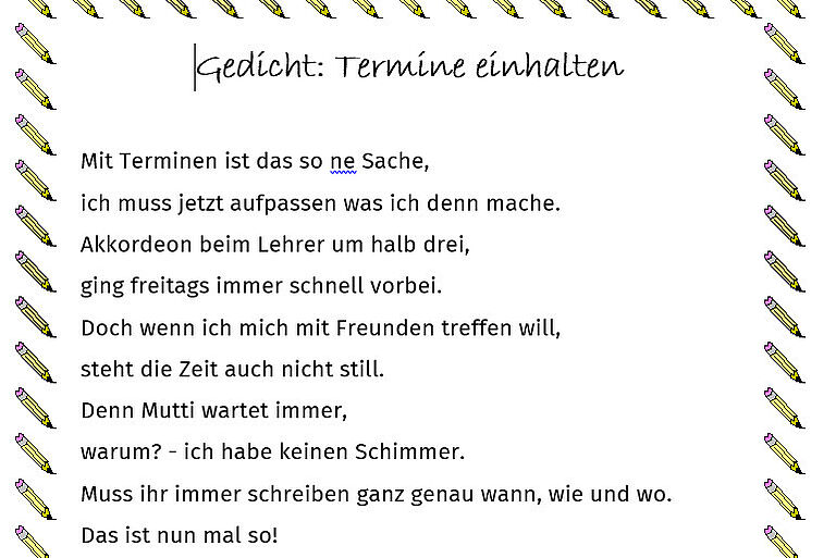 Gedicht Termine